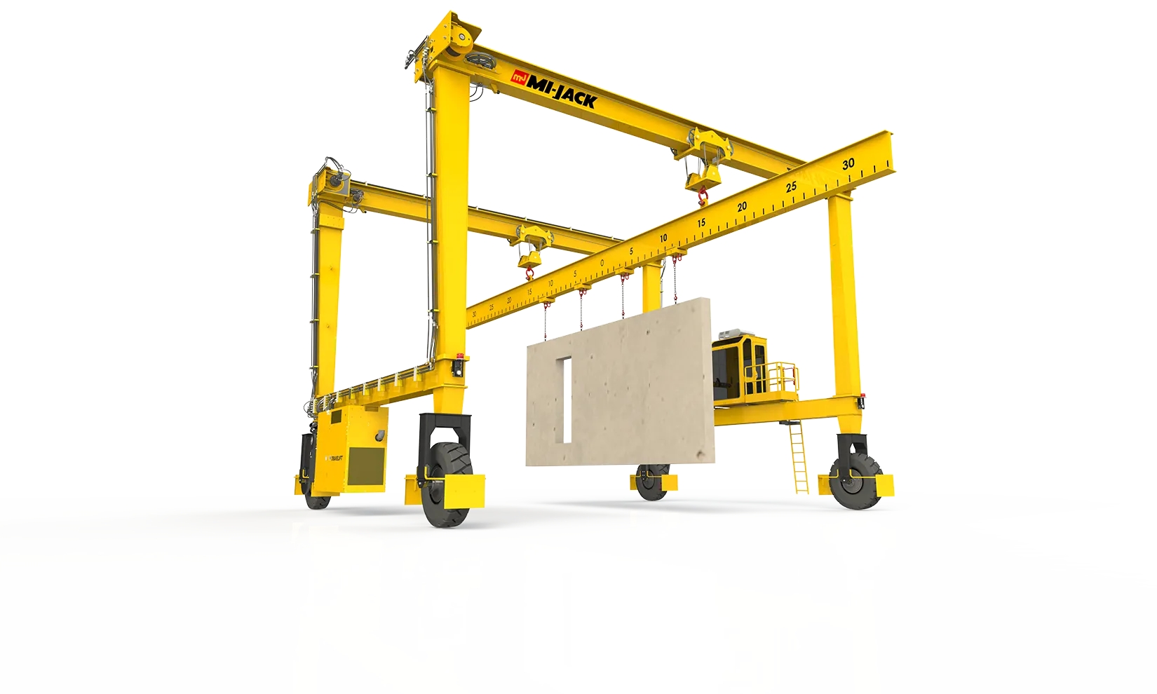 a mi-jack mj50hdc travelift lifting concrete slab cutout