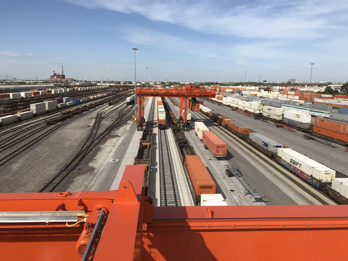 on top of a mj1400c rtg looking at container terminal