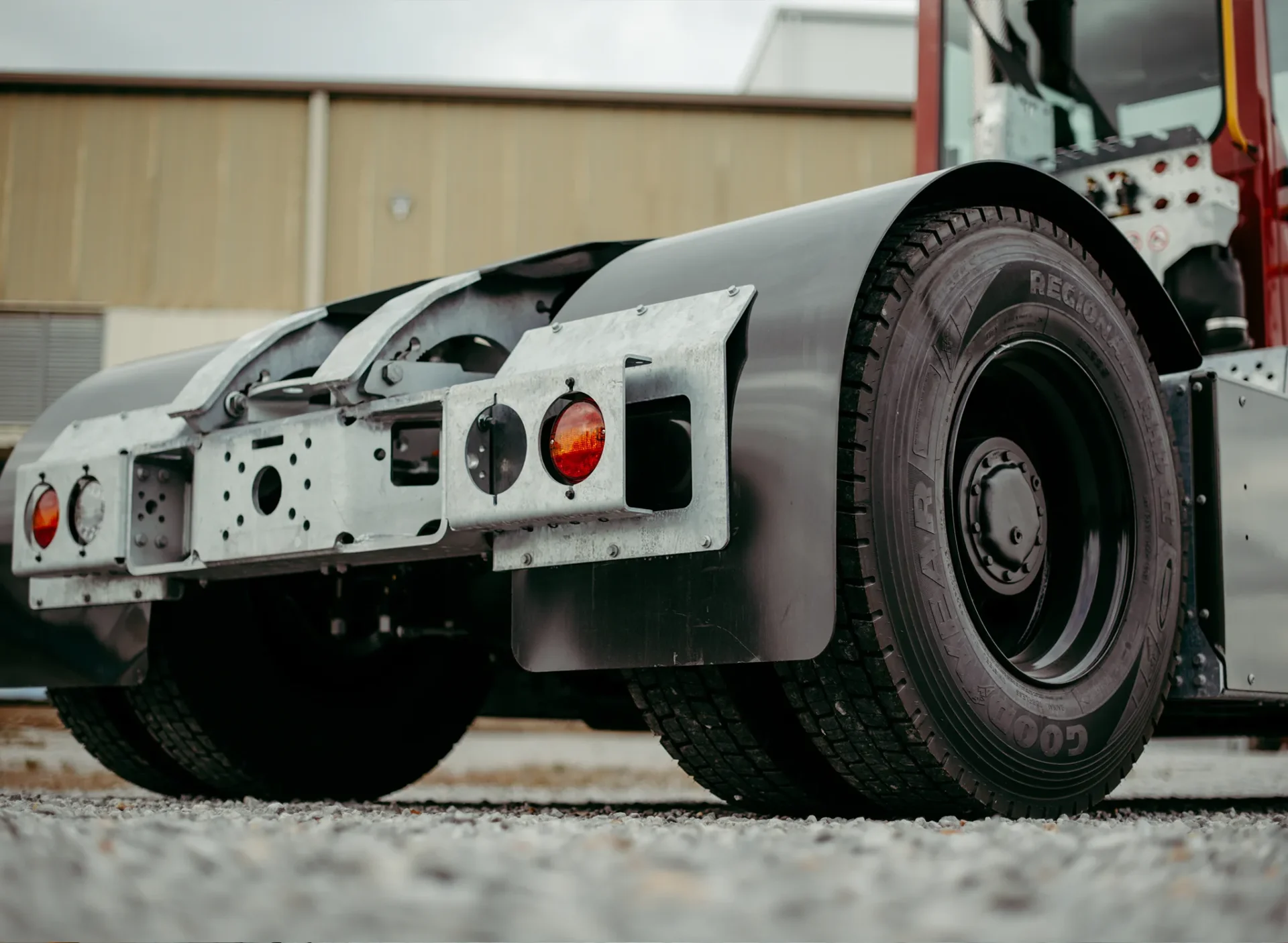 back wheels of terberg yt-223 yard and terminal tractor