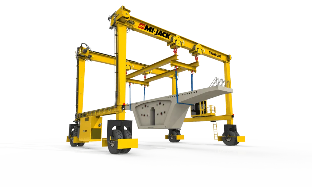 Cutout of a Mi-Jack MJ100HD travelift crane