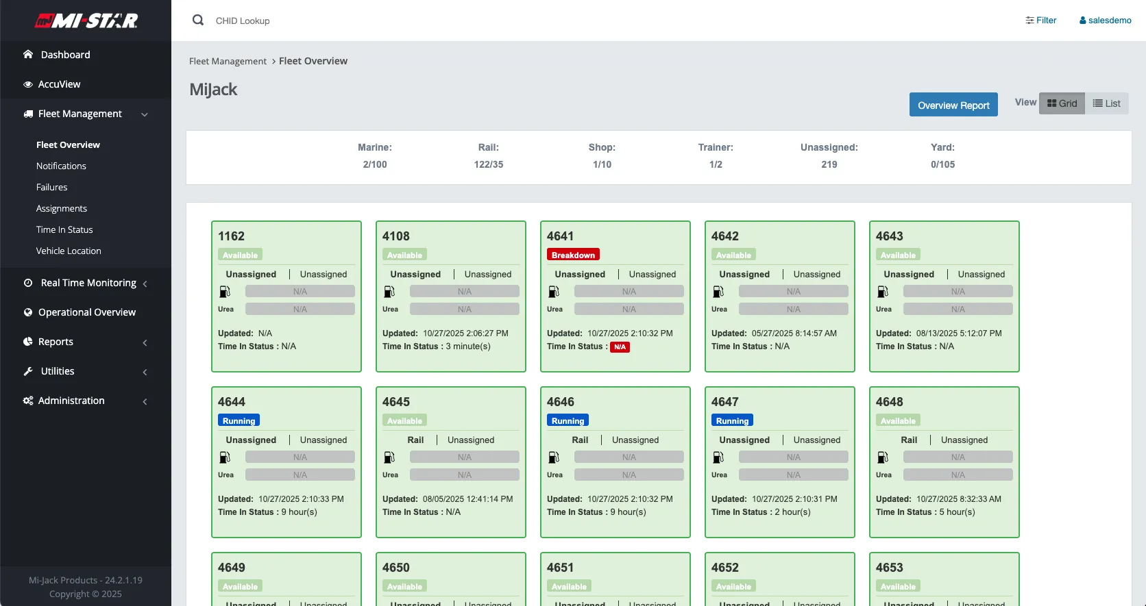 a rendering of mi-star accuview fleet management software