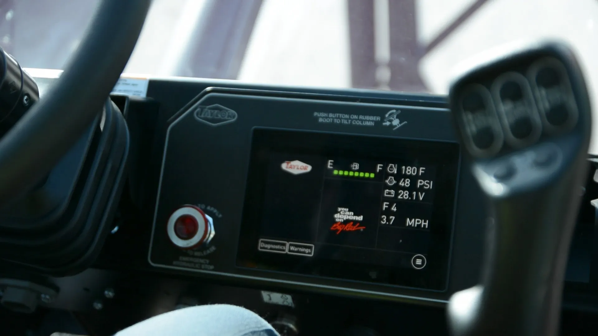 taylor container interior shot of dashboard